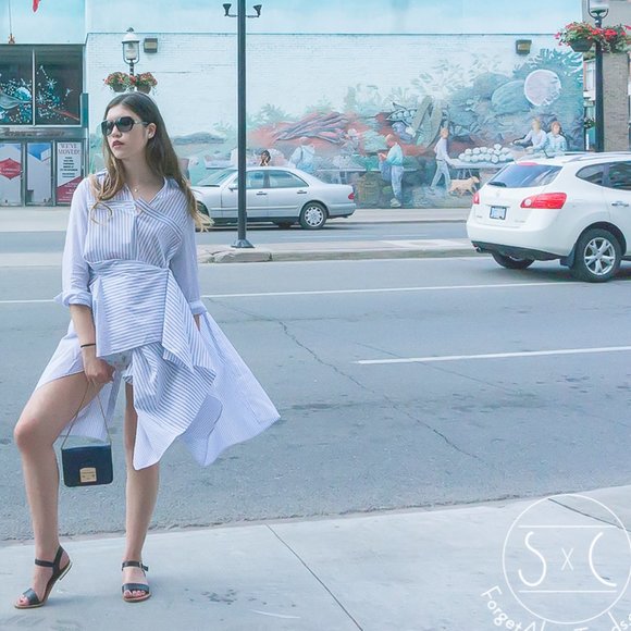 100% Cotton Asymmetrical Shirt Dress - Picture 3 of 8